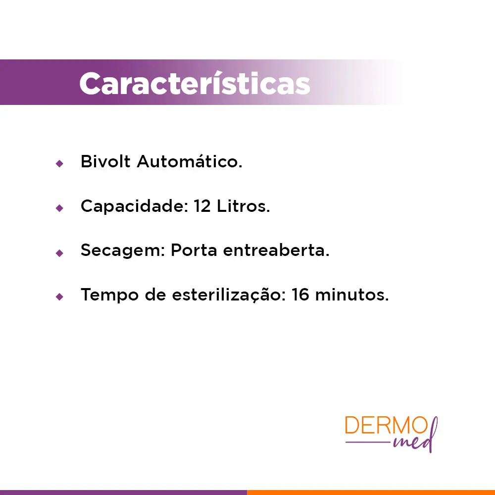 Características Autoclave Vitale Class 12L 