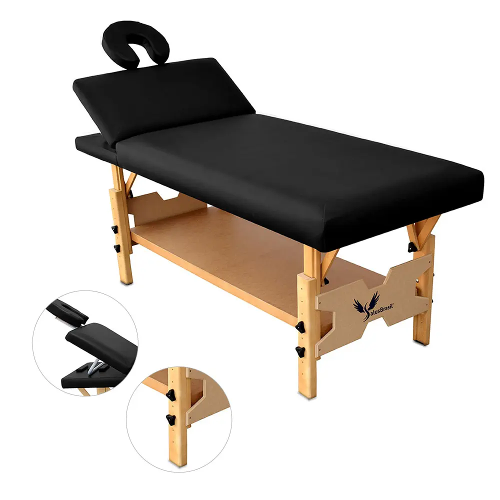 Imagem em alta Mesa Para Massagem Bali Cor Preto Encosto Reclinavel