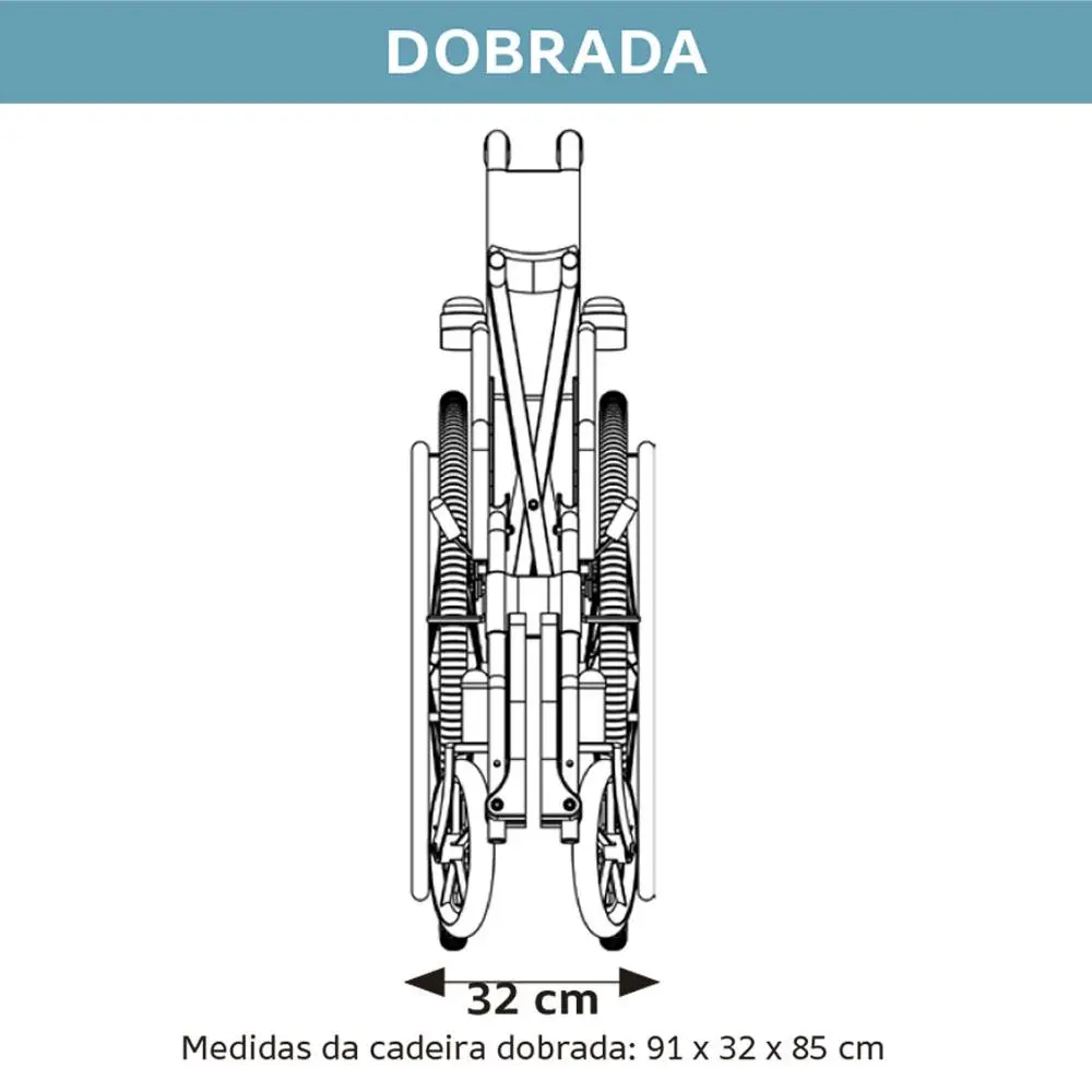 Medidas da cadeira D500 dobrada