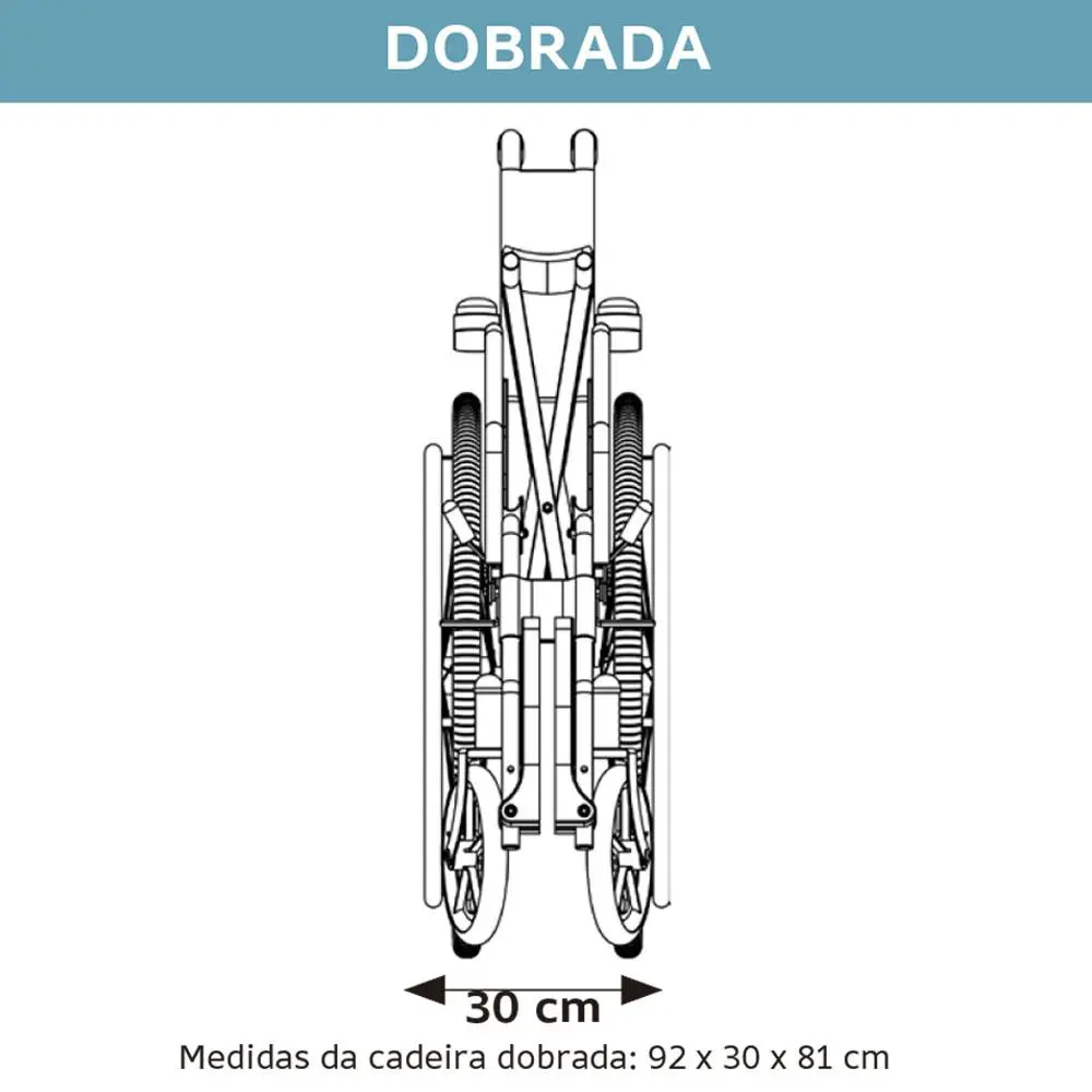 Medidas Dobrada da cadeira de rodas D600