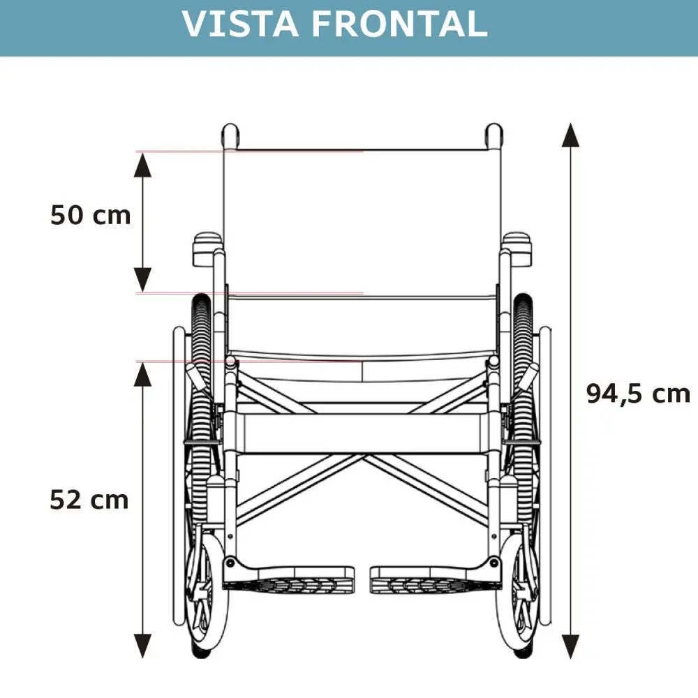 Medidas cadeira D100  Vista frontal