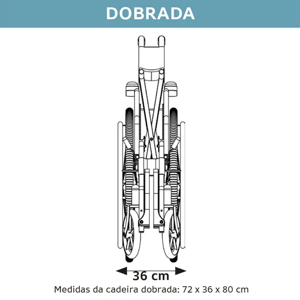 Medidas cadeira D100 dobrada