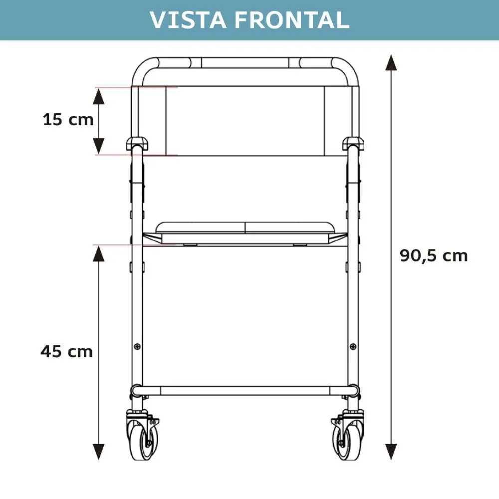 Dimensões da cadeira D30 vista frontal