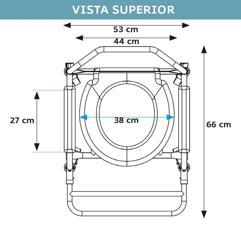 Dimensões da cadeira D30 vista superior