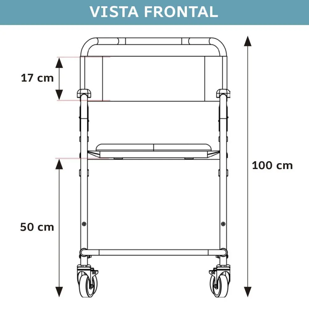 Dimensões cadeira D45 vista frontal