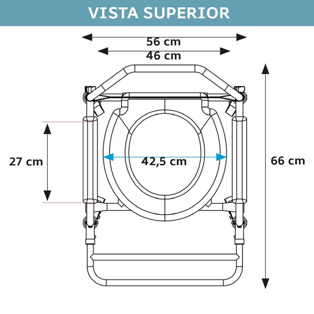 Dimensões cadeira D45 vista superior