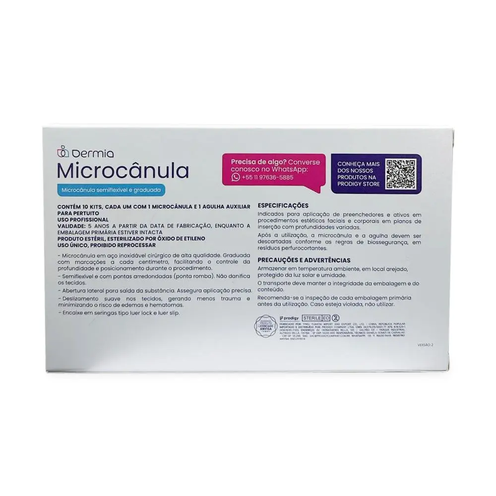 caixa de microcânulas dermia