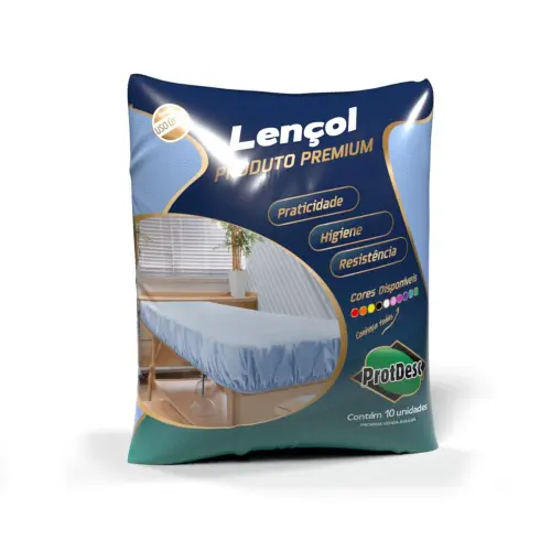  Lençol Descartável TNT 2,10 X 0,90cm Gr20 10 Unidades Branco Protdesc