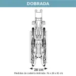 Cadeira De Rodas Modelo D400 Dobrável Até 120 Kg - Dellamed