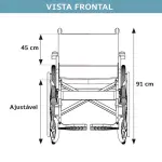 Cadeira De Rodas Modelo D500 Dobrável até 180 Kg - Dellamed