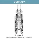 Cadeira De Rodas Modelo D500 Dobrável até 180 Kg - Dellamed