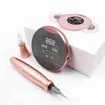 Dermografo Para Micropigmentação Biomaser Com 02 Caixas Agulhas P90 Rose Gold